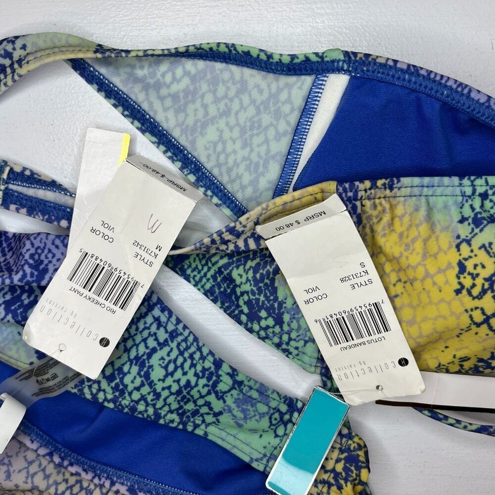 Women's Blue-Green Ombre Bandeau Bikini Set - Picture 5 of 5